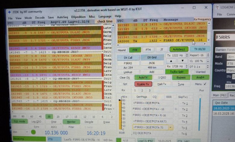 OE/E7POTA Activation On QO-100 Satelite